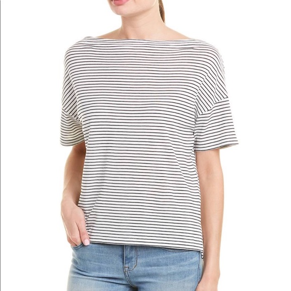 Vince Tops - Vince Vince Striped Boatneck Top -Vanilla Coastal